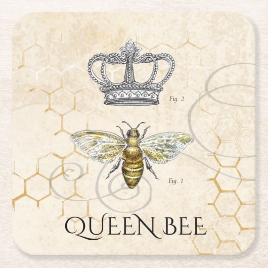 Queen Bee Rechteckiger Pappuntersetzer (Vorderseite)