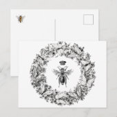 Queen Bee Rettete den Butterfly Kranz Postkarte (Vorne/Hinten)