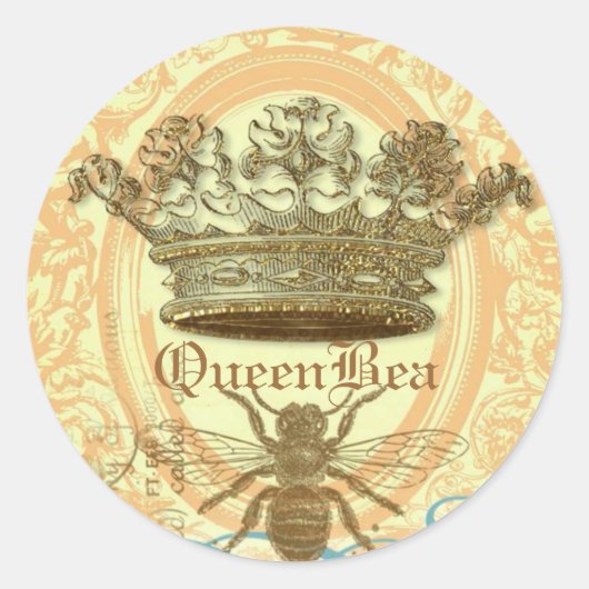 Queen Bee Round Siegel oder Stickers (Vorderseite)