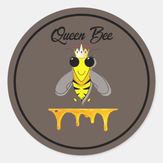 Queen Bee Runder Aufkleber (Vorderseite)