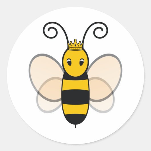 Queen Bee Runder Aufkleber (Vorderseite)