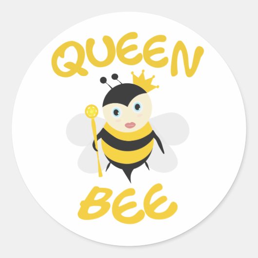 Queen Bee Runder Aufkleber (Vorderseite)
