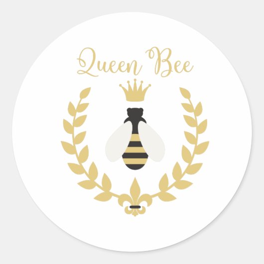 Queen Bee Runder Aufkleber (Vorderseite)