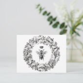 Queen Bee Save the Bees Butterfly Wreath Postkarte (Stehend Vorderseite)