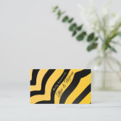 Queen Bee Stripes Yellow Black Business Card Visitenkarte (Stehend Vorderseite)