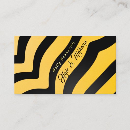 Queen Bee Stripes Yellow Black Business Card Visitenkarte (Vorderseite)