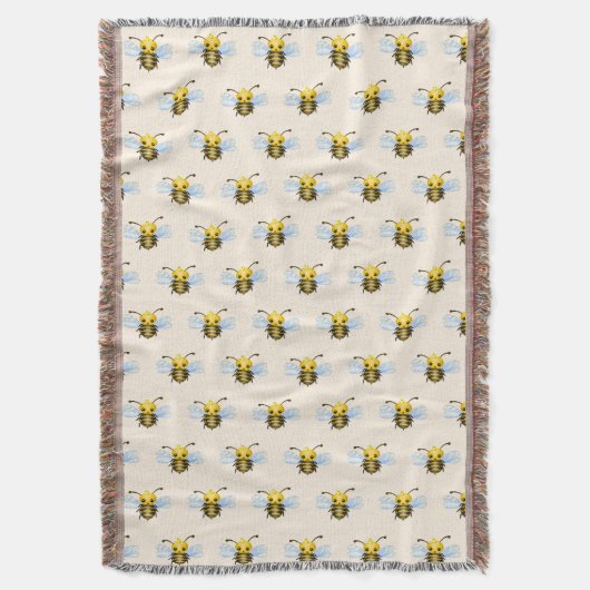 Queen Bee Throw Blanket Decke (Vorderseite Vertikal)