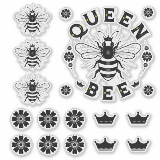 Queen Bee Transparent Vinyl Stickers Aufkleber (Vorderseite)