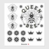 Queen Bee Transparent Vinyl Stickers Aufkleber (Blatt)