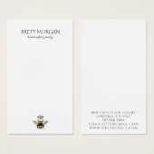Queen Bee Typografy Earring Juwelier Display Card (Vorne & Hinten)
