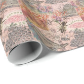 Queen Bee Vintag schöne Collage Geschenkpapier (Rolleneckpunkt)