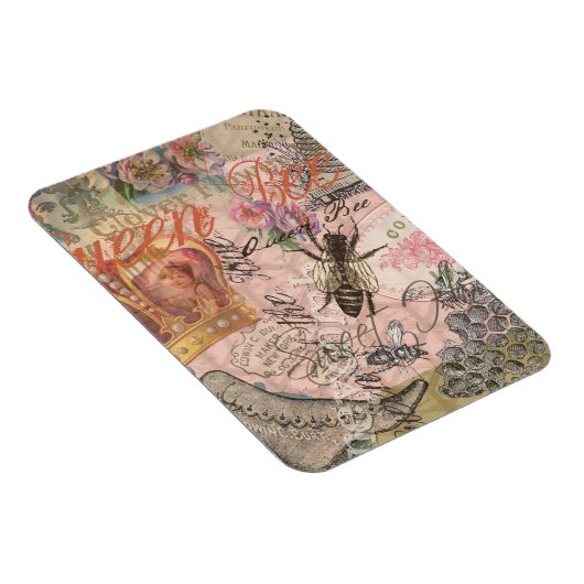 Queen Bee Vintag schöne Collage Magnet (Rechte Seite)