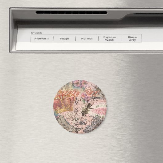 Queen Bee Vintag schöne Collage Magnet (In Situ (Geschirrspüler))