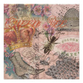 Queen Bee Vintag schöne Collage Poster (Vorderseite)