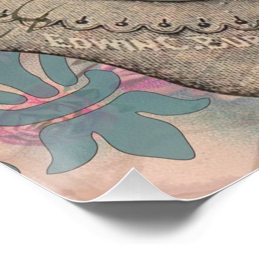 Queen Bee Vintag schöne Collage Poster (Ecke)