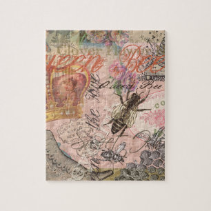 Queen Bee Vintag schöne Collage Puzzle