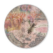 Queen Bee Vintag schöne Collage Schneidebrett (Vorderseite)