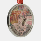 Queen Bee Vintag schöne Collage Silbernes Ornament (Rechts)