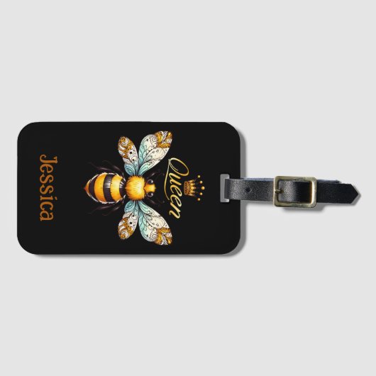Queen Bee Vintage Personalized Gepäckanhänger (Vorderseite (Horizontal))