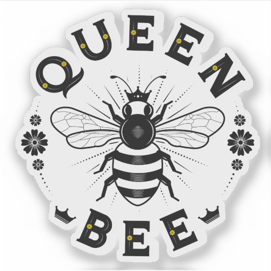 Queen Bee Vinyl Sticker (Vorderseite)