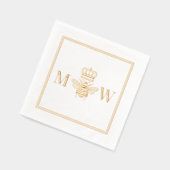 Queen Bee W/ Crown #2Couple 2 Initial Monogram Fm Servietten Mit Folie (Links)