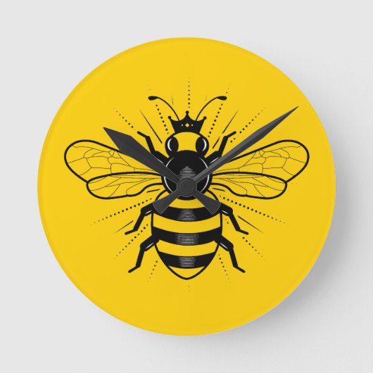 Queen Bee Wall Clock Runde Wanduhr (Vorderseite)