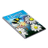 Queen Bee Whimsical Bumblebee Daisies Personalisie Notizblock (Rechte Seite)
