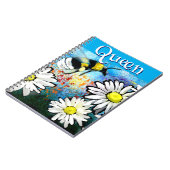 Queen Bee Whimsical Bumblebee Daisies Personalisie Notizblock (Linke Seite)
