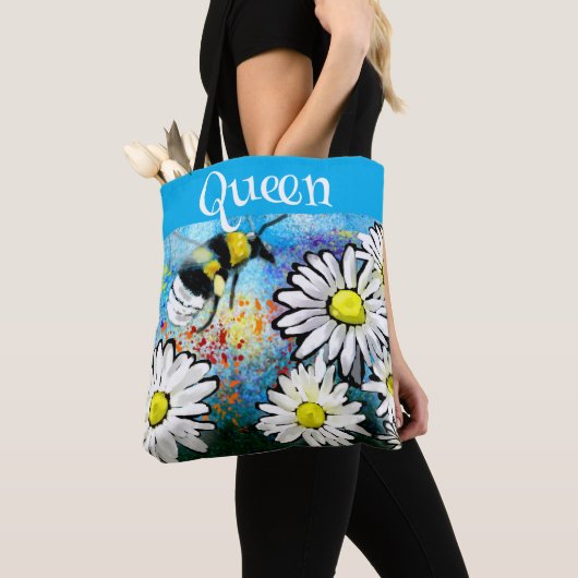 Queen Bee Whimsical Bumblebee Daisies Personalisie Tasche (Von Nahem)