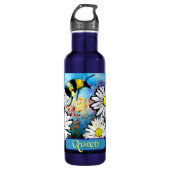 Queen Bee Whimsical Bumblebee Daisies Personalized Edelstahlflasche (Vorderseite)