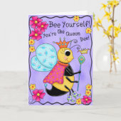 Queen Bee Whimsy Honey Bee Sie selbst Art Karte (Gelbe Blume)