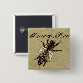 Queen Bee Wildlife Bug Insect Button (Vorne & Hinten)