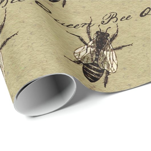 Queen Bee Wildlife Bug Insect Geschenkpapier (Rolleneckpunkt)