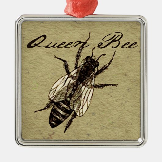 Queen Bee Wildlife Bug Insect Ornament Aus Metall (Vorne)