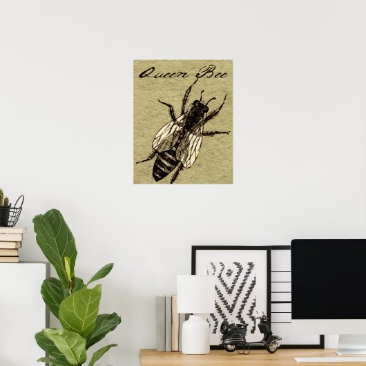 Queen Bee Wildlife Bug Insect Poster (Heimbüro)