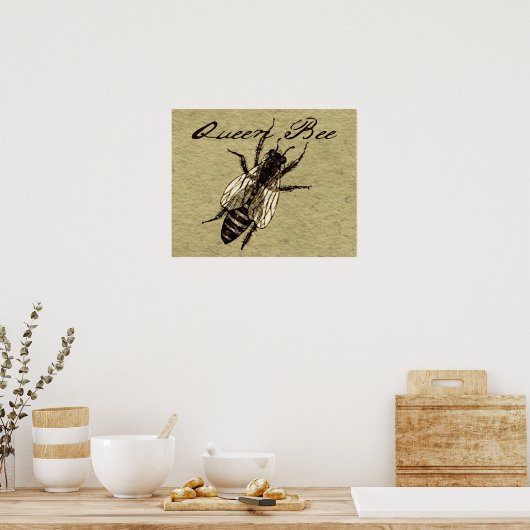 Queen Bee Wildlife Bug Insect Poster (Küche)
