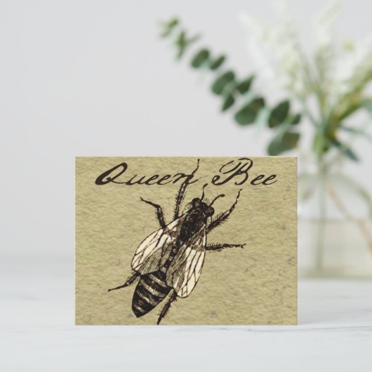 Queen Bee Wildlife Bug Insect Postkarte (Stehend Vorderseite)