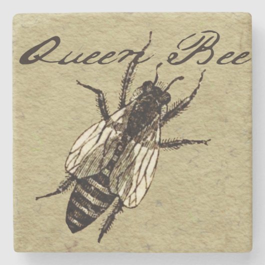 Queen Bee Wildlife Bug Insect Steinuntersetzer (Vorderseite)