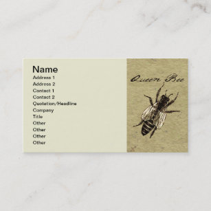 Queen Bee Wildlife Bug Insect Visitenkarte