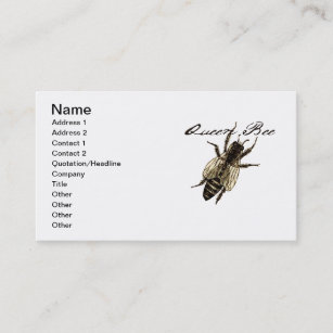 Queen Bee Wildlife Bug Insect Visitenkarte