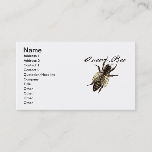Queen Bee Wildlife Bug Insect Visitenkarte (Vorderseite)
