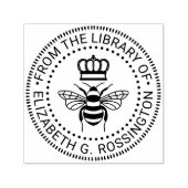 Queen Bee with Crown "From the library" #3 name Permastempel (Design)