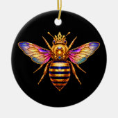 Queen Bee With Crown Keramik Ornament (Vorne)