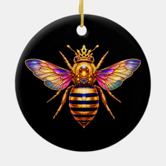 Queen Bee With Crown Keramik Ornament (Hinten)