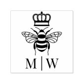 Queen Bee with Crown Wedding Couple Initials #2 Permastempel (Design)