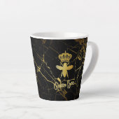 QUEEN BEEN Gold Black Marble Latte Tasse (Rechte Ecke)