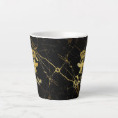 QUEEN BEEN Gold Black Marble Latte Tasse (Vorderseite)