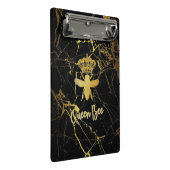 QUEEN BEEN Moderne Mini Clipboard Gold & Black Klemmbrett (Schrägansicht)