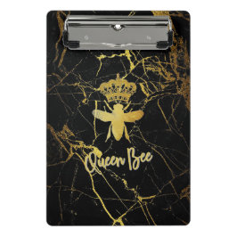 QUEEN BEEN Moderne Mini Clipboard Gold & Black Klemmbrett