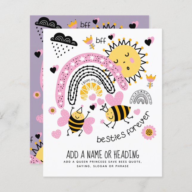 Queen Bees Best Friends Forever Niedliche BESTE FR (Vorne/Hinten)